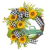 Decoración de Corona Festival de las Abejas Primavera 520 2026 Venta Caliente Transfronteriza Corona de Girasol para Coche Colgante de Puerta Decoración de Valla
