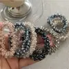 Faixa de Cabelo Colorida com Cristais Brilhantes, Leve e Luxuosa, Elástico de Cabelo Colorido da Moda para Rabo de Cavalo
