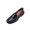 Zapatos de piel de vaca franceses, estilo retro, de tacón bajo, pequeños, de cuero, con punta redonda, bloques de color, hebilla metálica, sin cordones, para primavera.