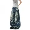 Jeans Rotos de la Calle Principal Americana para Hombres y Mujeres, Pantalones Camuflados de Diseño Retro de Verano, Pantalones Largos Holgados Tipo Cimitarra de Marca de Moda
