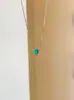 Corrente para Clavícula Fresca e Versátil para Mulheres, Apresentando um Brilhante Colar e Brincos em Forma de Coração Cor Azul Oceano Paraíba