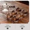 Juego de Té de Cristal, Lujo Ligero para Uso Doméstico, Tetera de Gama Alta para Sala de Estar, Juego Completo para Uso en Oficina, Mesa y Bandeja de Té Kung Fu