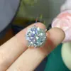 Anel Mosang de Diamante Cor de Fogo Super Bom Pedra Principal 6 quilates Redondo 12mm com Grande Certificado GRA Cartão Preto dos EUA