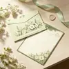 Set de sobres estilo bosque acuarela set de papel de carta rosa estética fresca papel de carta escrito a mano regalo atmosférico
