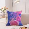 Estilo Nórdico Ins Hermoso Estampado Floral Planta y Flor Decoración del Hogar Manta para Sofá Cojín Lumbar Respaldo de Oficina