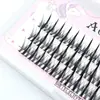 Cílios de anjo segmentados cílios postiços naturais corte fino feitos à mão haste preta cílios postiços de tufos únicos para autocolocação