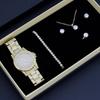 Reloj de pulsera para mujer 5 piezas joyería reloj transfronterizo Reloj de cuarzo para mujer traje de 5 piezas comercio exterior