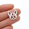 Novos Acessórios para Joias DIY Pingente de Animal Pug Aço Inoxidável Galvanizado Brilhante Acessórios Pequenos Feitos à Mão Brincos