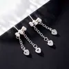 Aretes de Borla de Perla y Corazón de Zirconio Flash para Mujer Nicho Gama Alta Únicos Exquisitos Modernos Elegantes Versátiles Aretes Aretes