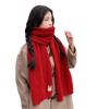 Bufanda Roja para Mujer Conejo de Dibujos Animados Otoño e Invierno Bufanda Gruesa Cálida Regalo de Navidad Moda Combinable Estudiante Pareja