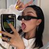 Gafas de Sol Ins para Mujer 2026 Estilo Coreano Modernas Negras Redondas para Rostro Redondo Estudiante Fiesta Rostro Grande Adelgazantes Estilo de Celebridad de Internet