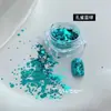 Acessórios para Unhas Sequinhas Azuis Peacock Coreanas Celebridade da Internet Estilo Quente Bonitos Hexagonais Azuis Sereia Acessórios para Unhas