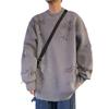 Outono e inverno suéter de gola redonda masculino e feminino estilo americano borla rasgada moda marca solta preguiçoso grosso suéter fábrica vendas diretas