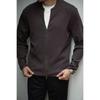 Cardigan Chaqueta de Punto MA1 Aviador Retro Americano Cuatro Agujas Vacías Primavera y Otoño Cuello de Béisbol Suéter Moda Masculina