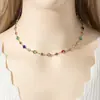 Moda Europea y Americana Collar de Cadena en Forma de Y con Borlas Collar de Cristal Corazón Diamante Cuentas Estilo Festivo Verano Joyería Dulce