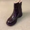 Botas de algodón forradas de polar para invierno, cálidas y elegantes, nuevas botas de nieve negras versátiles 2026 para mujer, a la moda y adelgazantes, de suela gruesa, botines de estilo coreano