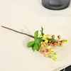 Ramo de Flores Artificiales de Bayas para Decoración de Escenas, Flores de Boda Realistas de Alta Gama, Fruta de la Fortuna, Fruta de Arándano, Flores Falsas
