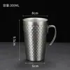 Copo de Água de Aço Inoxidável 304, Copo de Chá Coreano, Copo para Bebidas, Copo de Leite, Copo de Cerveja, Copo de Água com Isolamento de Parede Dupla, Copo para Enxaguante Bucal