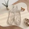 2026 Otoño Nuevo Mono de Algodón Puro Arrugado Fino Holgado para Niños y Niñas Pantalones Harem