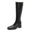 Botas de montaria femininas estilo britânico 2024 novas salto grosso salto alto pequeno outono e inverno mostrar botas de cavaleiro altas moda