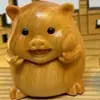 Artesanías de Madera Tallada a Mano de Ciprés Versión Q de los Doce Animales del Zodiaco, Decoraciones para el Interior del Automóvil, Pequeñas Figuras de Animales y Artesanías
