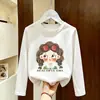 Ropa Informal Elegante de Primavera y Otoño para Niños 2026 Moda para Niñas Camiseta de Manga Larga Camiseta Básica de Algodón Puro con Dibujos para Niñas Pequeñas de Otoño