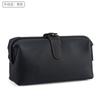 Nova bolsa de cosméticos em couro de primeira camada, bolsa de lavagem de couro multifuncional com clipe dourado, clutch, bolsa para celular, atacado de fábrica
