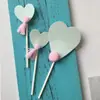 Cor do Bolo Bolo Doce Inserção Rosa/Inserção com Palito Rosa/Layout Criativo de Mesa de Sobremesa Pacote com 10