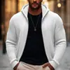 Chamarra de punto con cierre para hombre de marca independiente, suéter pesado de color liso, sudadera con capucha, moda masculina moderna, estilo europeo y americano transfronterizo
