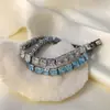Pulseira de Tênis em Aço Inoxidável 316 Mais Vendida no Exterior, Pulseira de Zircônia Colorida, Design de Nicho de Luxo Leve, Joias de Alta Qualidade
