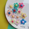 Accesorios para el cabello de niños con flores huecas de resina, pinzas para el cabello de gel crema, hechas a mano, hebillas para zapatos, accesorios, flores transparentes