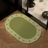 Tapete de chão absorvente para banheiro estilo francês de luxo leve, tapete antiderrapante de secagem rápida de terra de diatomáceas para entrada de banheiro, tapete para pés de vaso sanitário resistente à sujeira