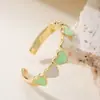 Anillo Femenino de Moda Simple de Venta Caliente Transfronteriza Aogu Chapado en Cobre Oro de 18 Quilates Esmalte Corazón Geométrico Anillo Abierto Nuevo