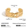 Wanxing Joyería Transfronteriza Ins Pulsera Sencilla Calada de Flor Acero Inoxidable Chapado en Oro de 18K Pulsera Abierta Europea y Americana Al por Mayor
