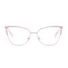 Novos óculos de metal anti-luz azul Moda Ponto de rede vermelho Olho de gato com diamante armação grande lisa óculos de emagrecimento podem ser equipados com miopia lentes lisas