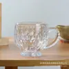 Conjunto de Seis Xícaras de Café Estilo Europeu com Alça para Uso Doméstico Conjunto de Copos de Vidro de Alto Valor Copo de Presente para Atividades Festivas