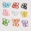 Anel Aberto Colorido Pintado 1.2X8Mm Anel Único em Forma de C Pingente de Chaveiro Anel de Pingente DIY Artesanal Anel de Conexão para Pingente