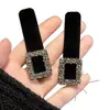 Elegante Novo Grampo de Cabelo de Veludo com Strass, Pequeno Acessório de Cabelo Estilo Chanel, Preto 2025 Presilha para Franja