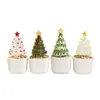 Exportación transfronteriza de plantas de árbol de Navidad de vidrio en maceta, adornos de árbol de Navidad cepillados, regalos de Navidad creativos, decoraciones de escritorio