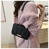 Bolso Casual Casual para Mujer 2024 Nueva Moda Verano Cadena de Indentación Color Puro Versátil Cruzado al Hombro Bolso Cuadrado Pequeño