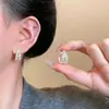 Pendientes de Aro Doble Capa Círculo Plata Super Brillantes para Mujer 2026 Nuevo Diseño de Nicho Temperamento Único Cuadrado