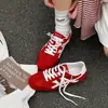 Zapatillas de Entrenamiento Alemanas Rojas Retro para Mujer 2026 Primavera Temprana Nuevas Versátiles de Primavera Planas Deportivas Casuales para Mujer de Moda