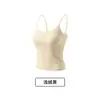 Camisole Fina de Alça Fina Sem Costura para Verão com Bojo, Lindo Design nas Costas, Cobertura Lateral dos Seios, Blusa de Alça Básica 8839-2