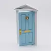 Casa de Bonecas 1:12 Mini Móveis de Casa de Bonecas Modelo de Micro Cena DIY Porta Rosa com Pináculo