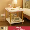 Mesa Lateral de Madeira Maciça Estilo Dupla Camada Design Simples e Estável Adequada para Quarto e Sala de Estar Conveniente para Armazenamento e Exibição Preço de Oferta Especial