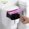 Eco Coco Montado en la pared Presionar para abrir Impermeable Caja de pañuelos de doble capa Baño con cajón de almacenamiento Soporte para pañuelos