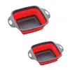 Suministro en Stock Cesta de Drenaje Cuadrada Lavabo Plegable de Silicona para Lavar Verduras Frutas Cesta Filtro de Agua para Picnic al Aire Libre Juego de Dos Piezas