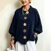 2026 Europeo y Americano Transfronterizo Amazon Otoño/Invierno Nuevo Estilo Solapa Grande y Botón Metálico Super Grande Chaqueta de Pana Super Grande