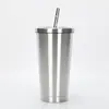 Copo de Canudo de Aço Inoxidável 304 Transfronteiriço, Copo Portátil a Vácuo de Camada Dupla, Copo para Carro com Isolamento Térmico e Isolamento a Frio para Exterior, Copo de Água