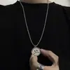 2022 nuevo estilo coreano ins cara sonriente llorando titanio acero collar collar estudiante hombres y mujeres Moda Calle hip hop joyería